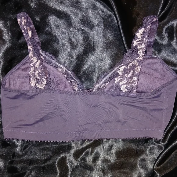 Rhonda Shear Deep Purple Lace Bralette - Picture 2 of 3